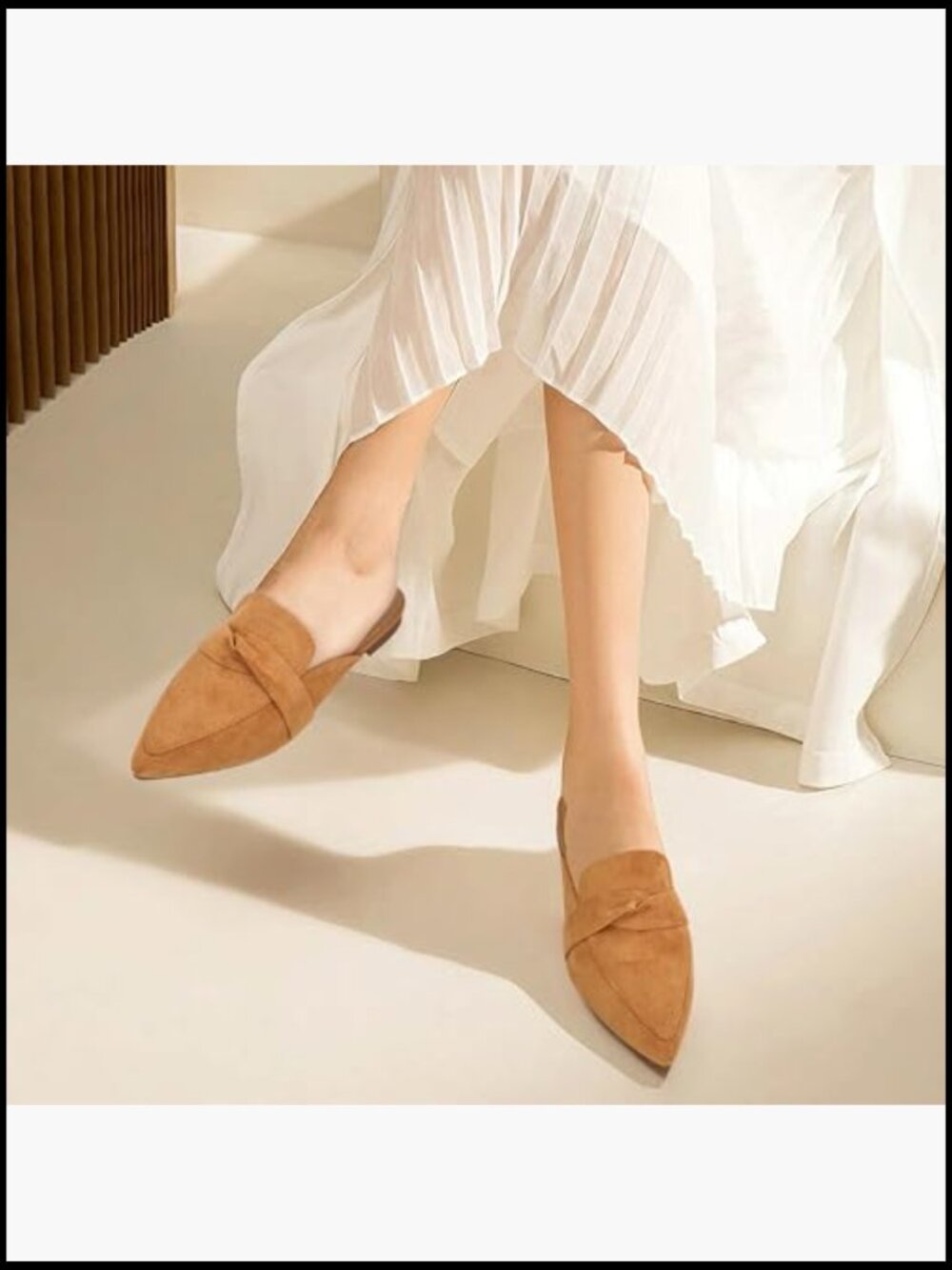 Pointed Toe Mules Slingback Flats Casual Bowknot Slide Loafers Office Walking - Picture 6 of 7